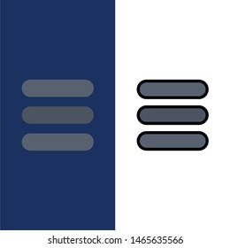 List, Task, Text  Icons. Flat and Line Filled Icon Set Vector Blue Background. Vector Icon Template background
