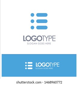 List, Task, Text, Write Blue Solid Logo with place for tagline. Vector Icon Template background