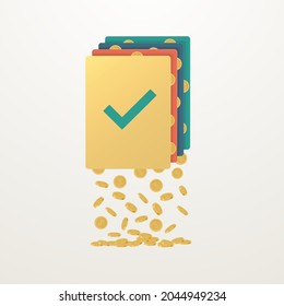 A list of tasks or tasks that generate monetary gain. Vector illustration.