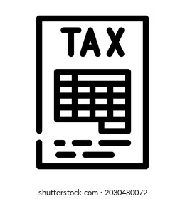 list tax line icon vector. list tax sign. isolated contour symbol black illustration