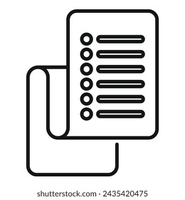 Vector de esquema de icono de elementos de plantilla de lista. Adicción a las sábanas. Deseo clave