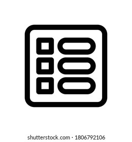 List (Text Edition) icon outline vector. isolated on white background