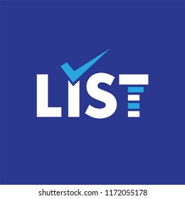 List text logotype vector template