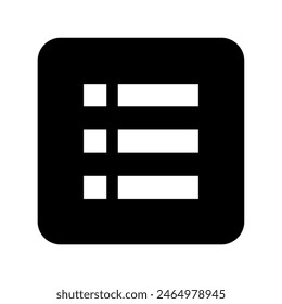 List of three elements on black background icon vector design in eps 10