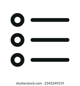 Liste UI-Symbol, Aufzählung einfache Zeile Benutzeroberfläche Vektorsymbol