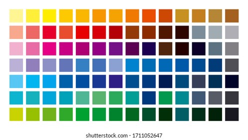 list of various colors, flat designs.
