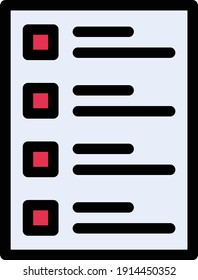 icono de línea de color de vector de lista