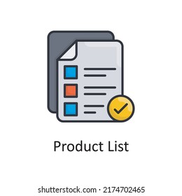 List vector Filled outline Icon Design illustration. Project Managements Symbol on White background EPS 10 File