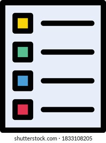 list vector flat color icon 