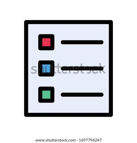 list vector flat color icon