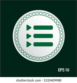 list vector icon, circle flat design internet button, web and mobile app illustration
