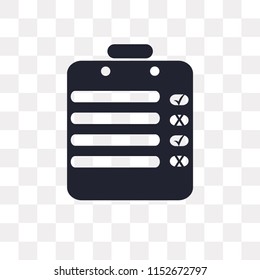 List vector icon isolated on transparent background, List logo concept