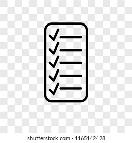 List vector icon isolated on transparent background, List logo concept