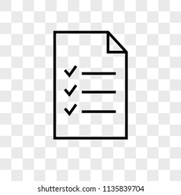 List vector icon on transparent background, List icon