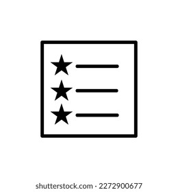 Icono de vector de lista, estilo de esquema, aislado en fondo blanco.