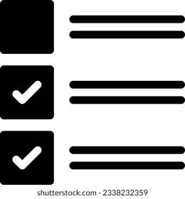 lista Ilustración vectorial en un fondo transparente.Símbolos de calidad premium.Icono vector glifos para el concepto y el diseño gráfico. 
