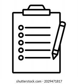 List Vector Outline Icon Isolated On White Background
