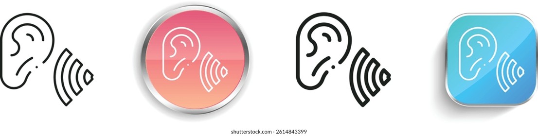 listen actively icon. Thin Linear, Regular and Button Style Design Isolated On White Background