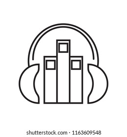 listen to an audio book with a headset icon vector illustration 