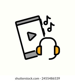 listen audio icon, isolated icon in light background, perfect for website, blog, logo, graphic design, social media, UI, mobile app