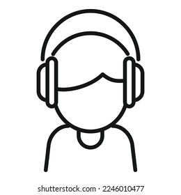 Listen audio lesson icon outline vector. Student class. Home education