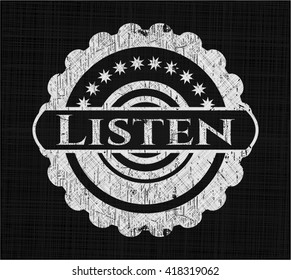 Listen chalkboard emblem