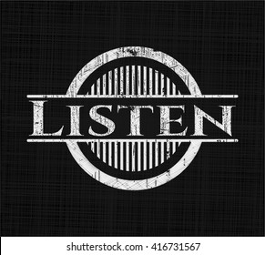 Listen with chalkboard texture