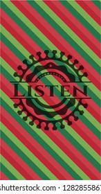 Listen christmas badge.