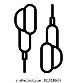 Listen cord headset icon. Outline listen cord headset vector icon for web design isolated on white background