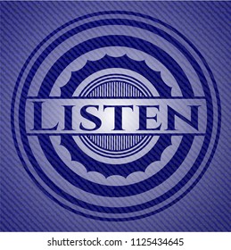  Listen emblem with jean high quality background