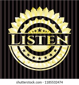 Listen gold emblem