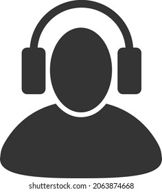 Escucha ilustración vectorial de audífonos. Un diseño de ilustración plana del icono Escuchar auriculares en un fondo blanco.