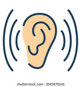 listen or hear ears communication single isolated icon with filled line style