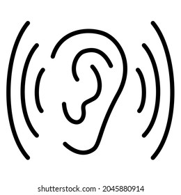 listen or hear ears communication single isolated icon with outline style
