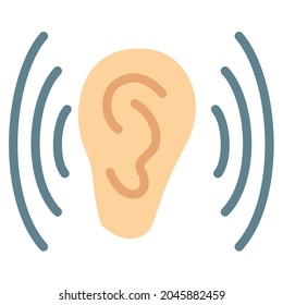 listen or hear ears communication single isolated icon with flat style