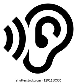 Listen Hearing Ear Vector Icon