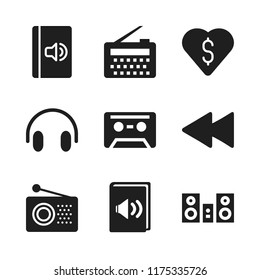 listen icon. 9 listen vector icons set. favorite, music player and headphones icons for web and design about listen theme