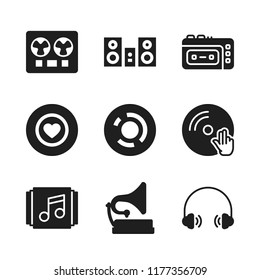 listen icon. 9 listen vector icons set. recorder, favorite and record icons for web and design about listen theme