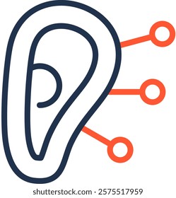 Listen Icon Color Line Vector Illustration