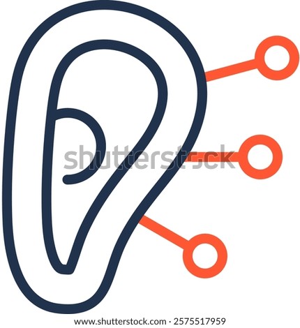 Listen Icon Color Line Vector Illustration
