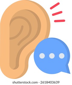 Listen Icon Flat Vector Illustration