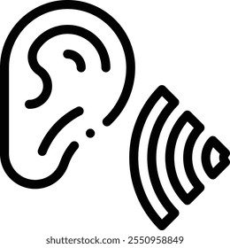 listen icon. Thin Linear Style Design Isolated On White Background