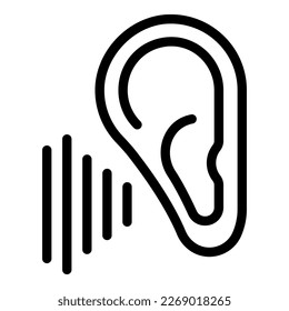 Listen lesson icon outline vector. School online. Teaching monitor