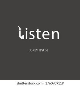 ESCUCHAR DISEÑOS DE LOGOTIPO CONCEPTO ,Ilustración vectorial