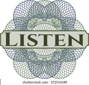 Escuche rosette estilo dinero