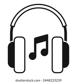 Listen music headphones icon simple vector. Coping skills. Work tension affection