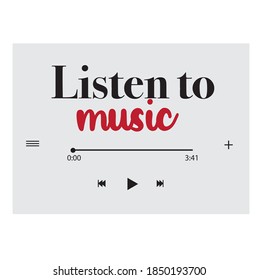 listen to music print, feel the music - vector