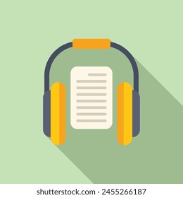 Escuchar nuevo Vector plano de audiolibro icono. Librería en línea. Literatura pública