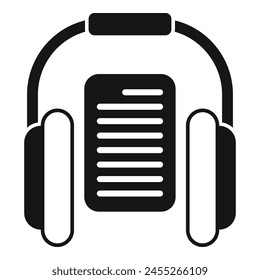 Listen new audiobook icon simple vector. Online bookstore. Public literature