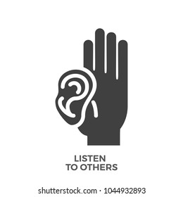 Listen to Others Glyph Vector Icon Isolated on the White Background.